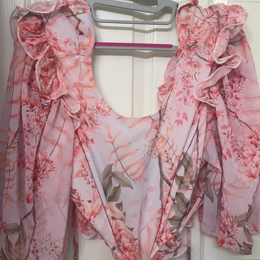 Floral Pink Ruffle Dress - Picture 6 of 6